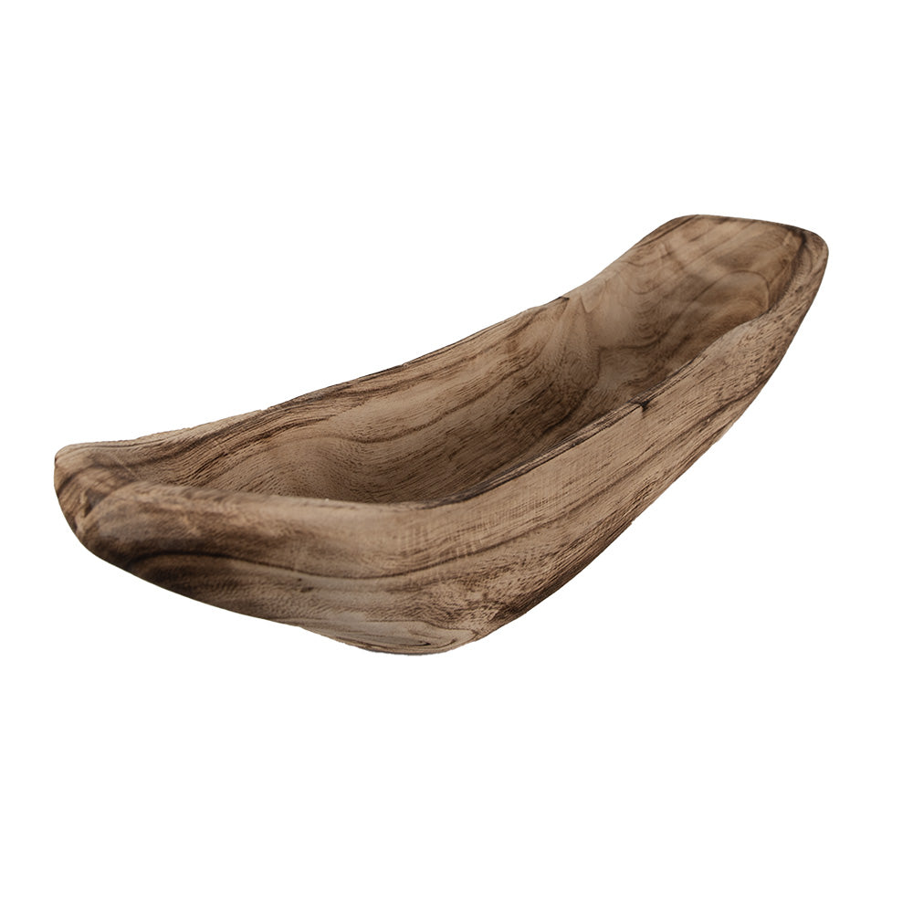 Rustikale Holzschale Oval 60cm - Landhausstil Deko & Obstschale aus Holz