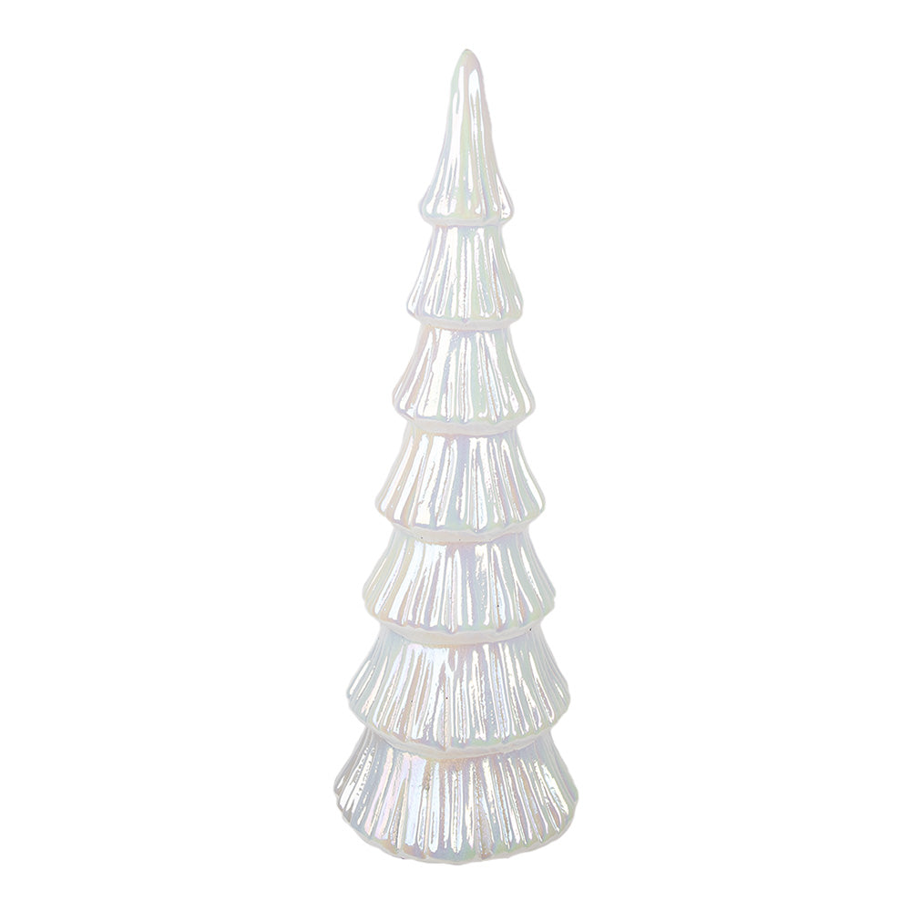 Tannenbaum aus Glas, Lichterbaum mit LED Beleuchtung in weiß, Weihnachten Winter