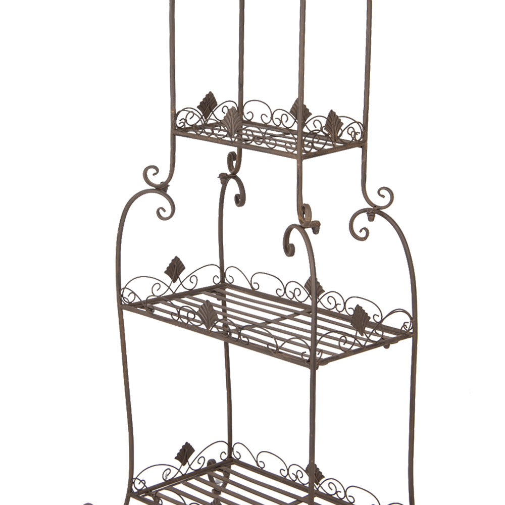 Garten-Regal Metall Braun - Pflanzenständer Landhaus Shabby Chic