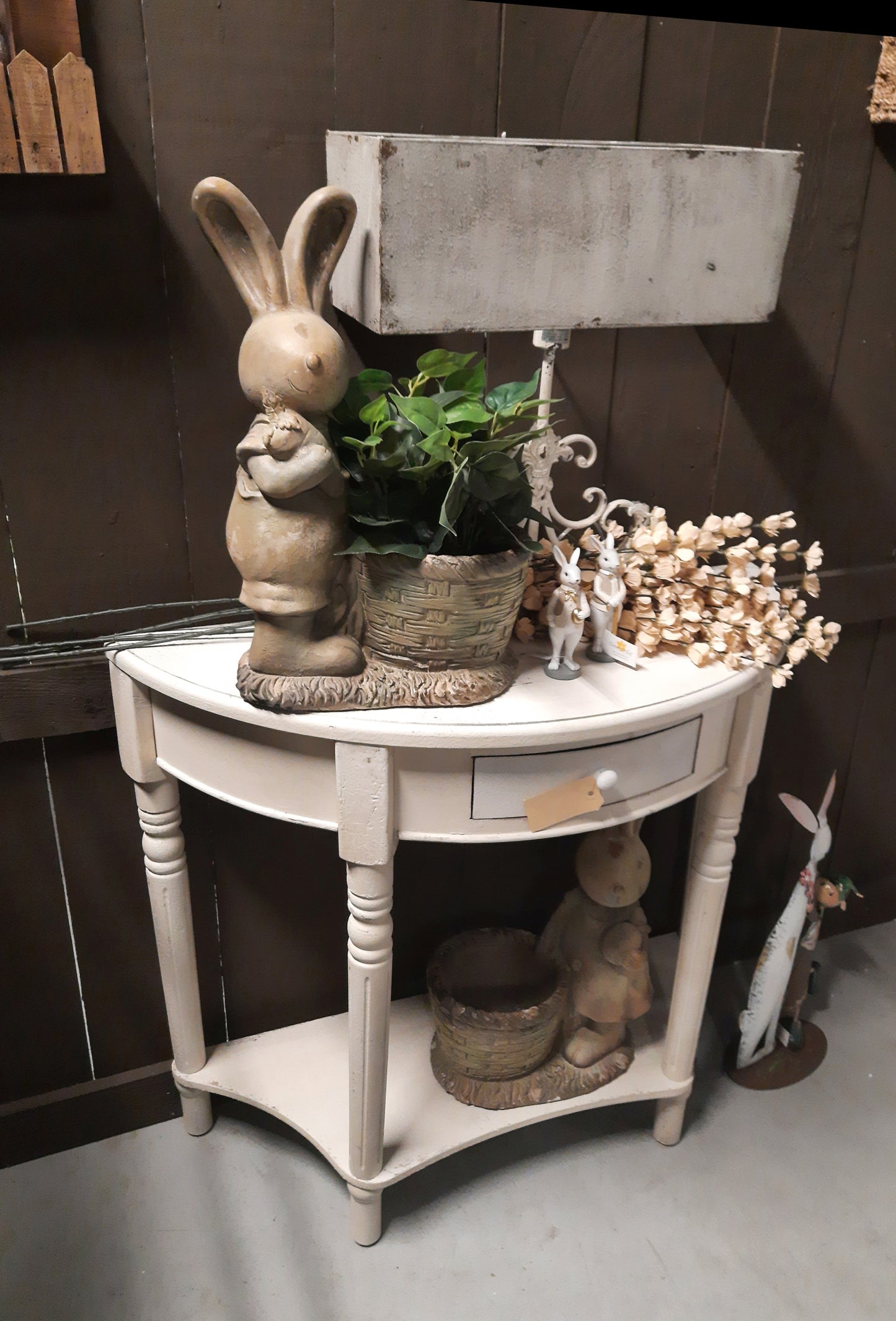 Konsolentisch Weiß Holz mit Schublade - Landhaus Shabby Chic 100cm