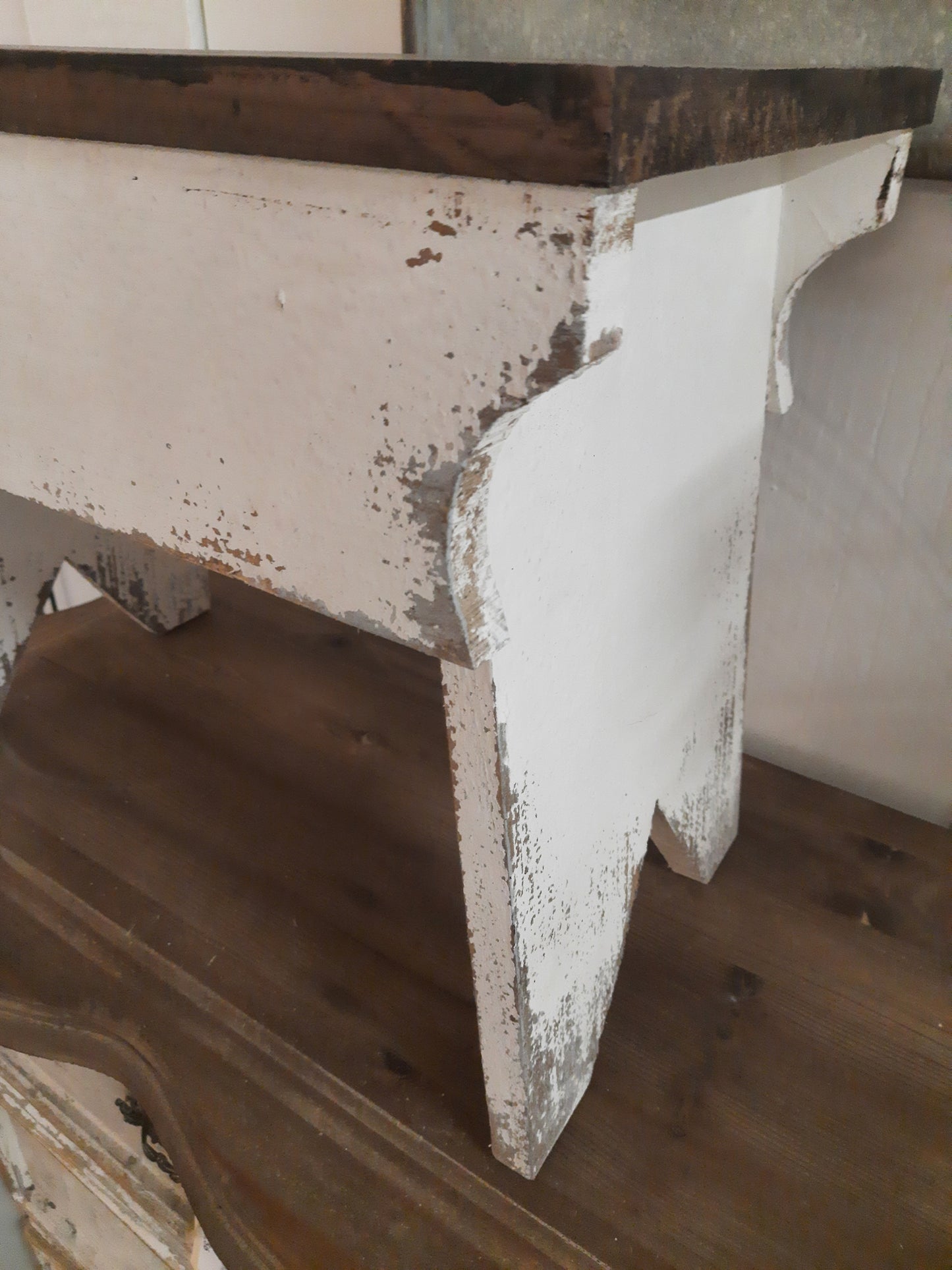 Blumenständer Holz Shabby Chic - Pflanzenbank Weiß Braun Landhausstil