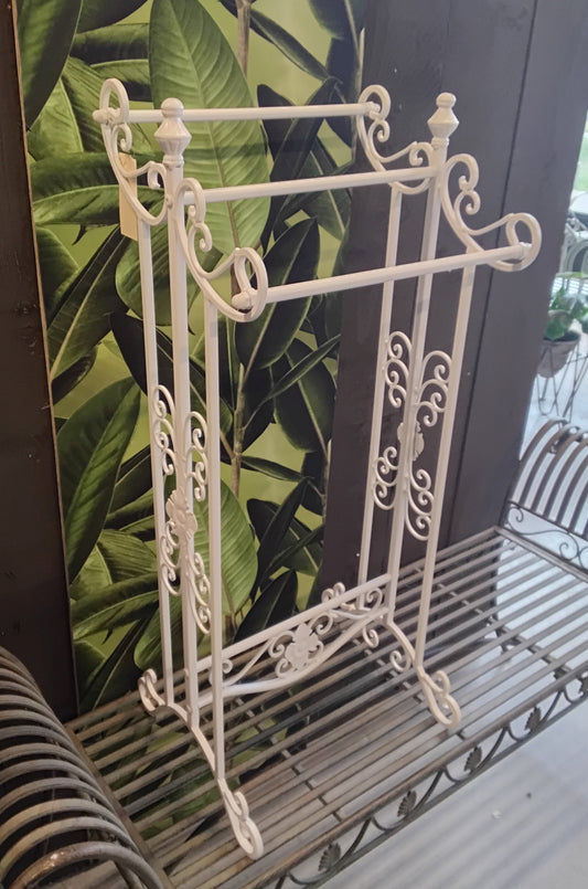 Handtuchständer Weiß Metall - Shabby Chic Handtuchhalter Landhausstil