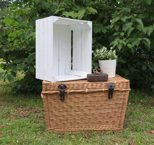 Türstopper aus Altholz mit Messinggriff