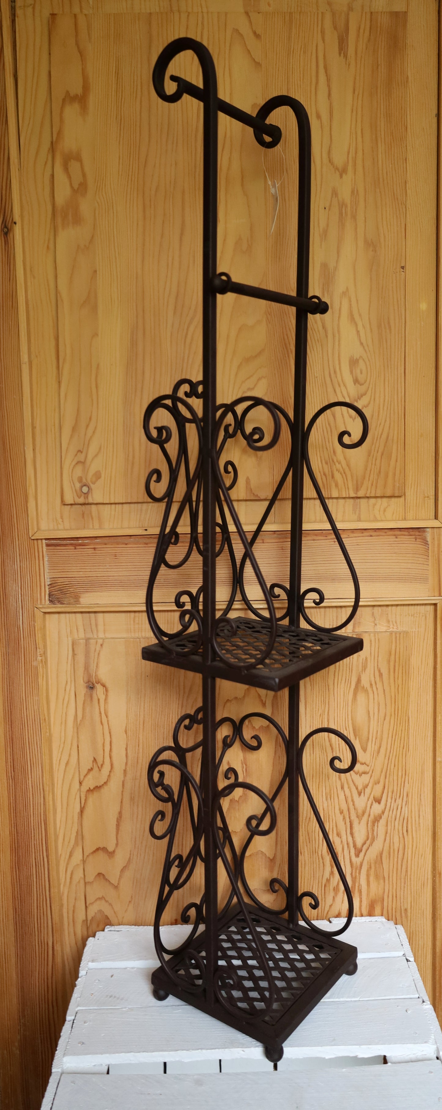 Toilet paper holder toilet roll holder WC Shabby Chic metal white brown