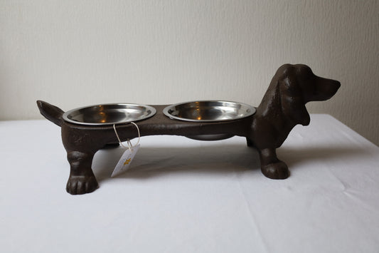 Dackel Futternapf aus Gusseisen - 2x350ml Hundenapf im Landhausstil