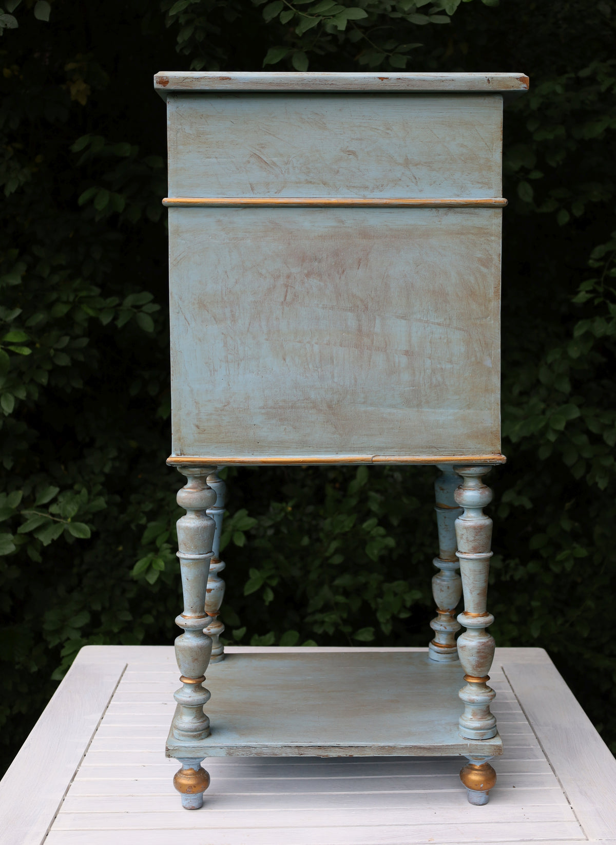 Vintage Schränkchen im Shabby Chic Stil aus Holz in Blau-Türkis {{ Shabby Chic und Landhaus Deko }} {{ www.Stein-Alt.de }}