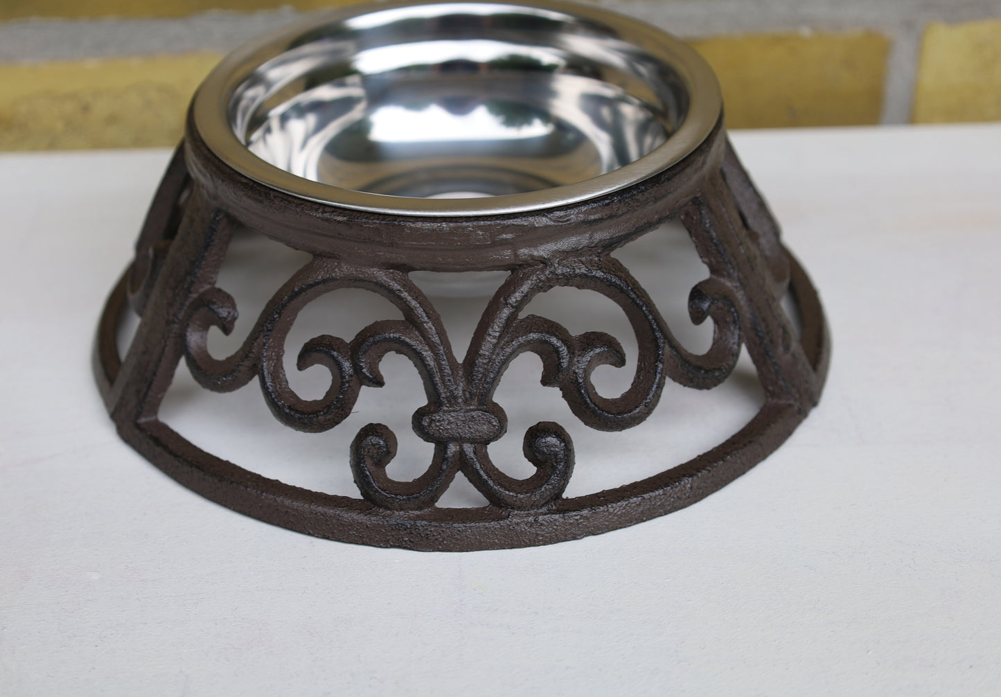 Futternapf Gusseisen Braun 435ml - Landhausstil Hundenapf Shabby Chic