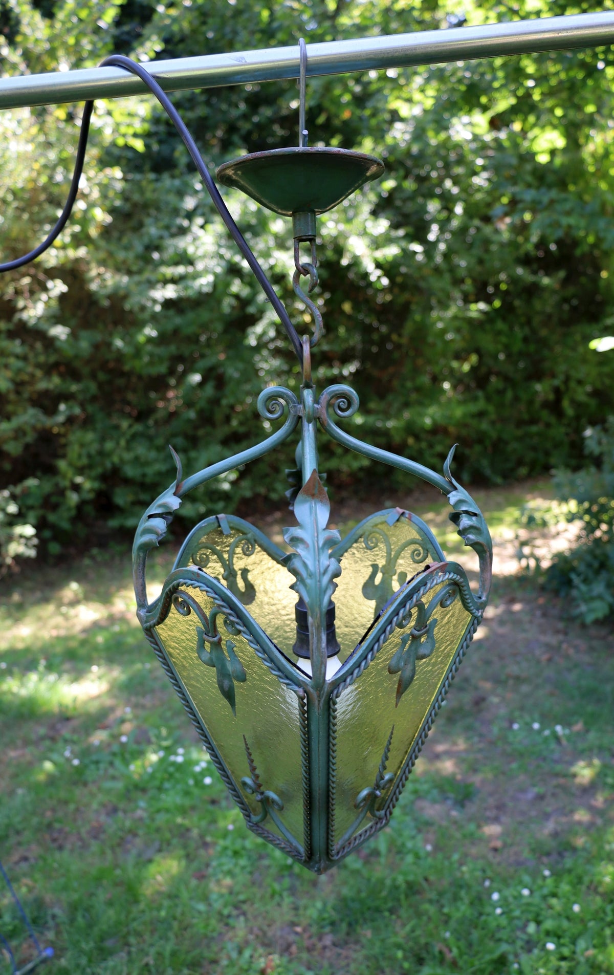 Antike Lampe / Pendelleuchte / Französische Foyer Laterne {{ Shabby Chic und Landhaus Deko }} {{ www.Stein-Alt.de }}