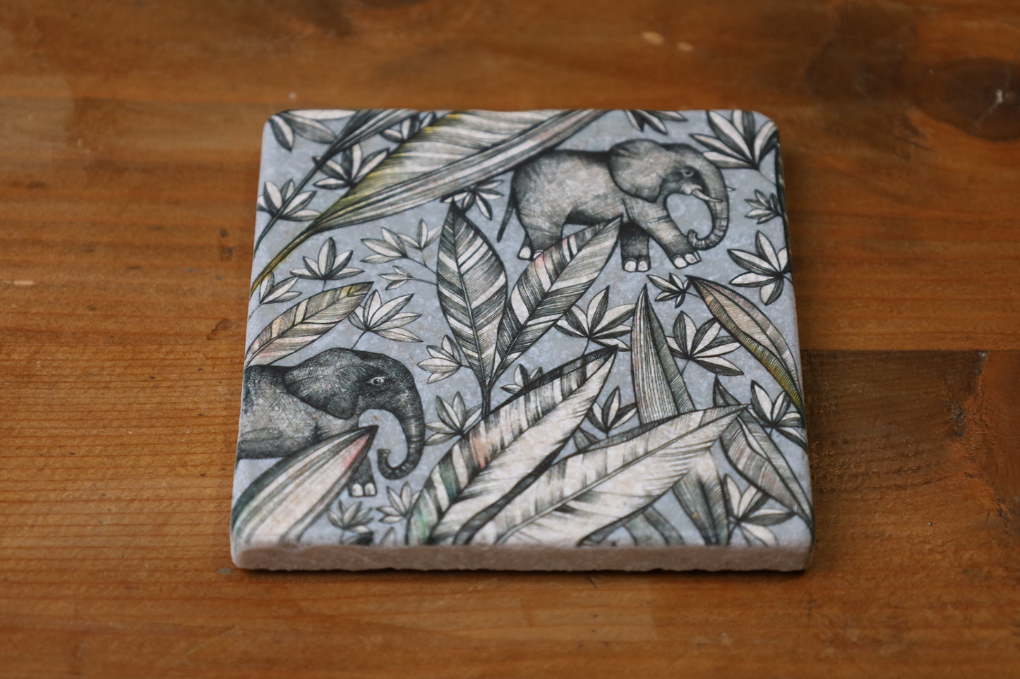 Tassenuntersetzer Naturstein Dschungel - Glasuntersetzer Grün Botanical