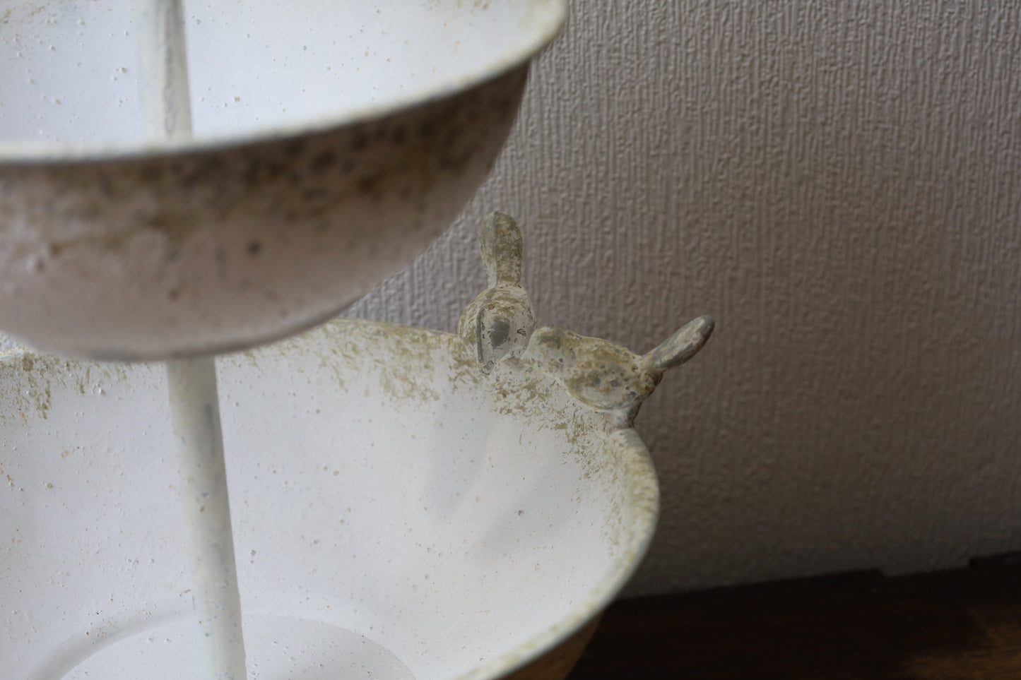 Three-Tier White Fruit Stand - Shabby Chic Metal Fruit Bowl