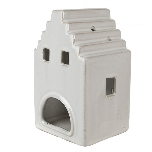 Ceramic tealight holder in the shape of a house