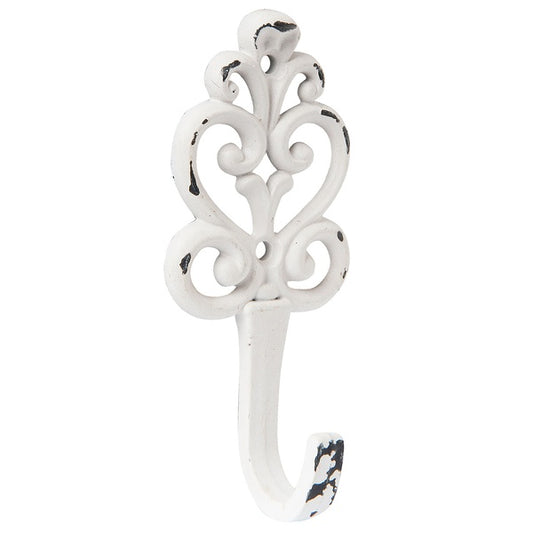 Wandhaken Shabby Chic Weiß - Garderobenhaken Eisen Landhausstil