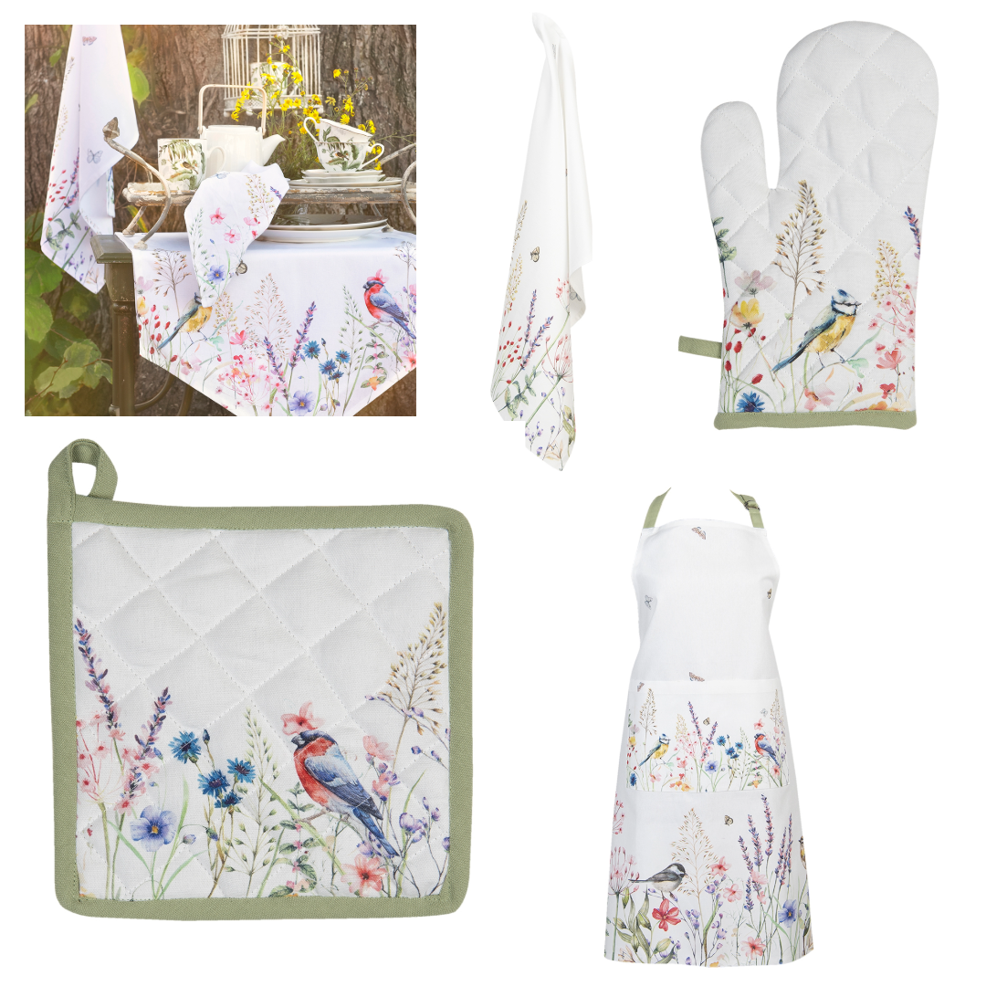 Weiße Tischdecke Baumwolle Landhausstil - Tischband Frühling Sommer Shabby Chic {{ Shabby Chic und Landhaus Deko }} {{ www.Stein-Alt.de The cosy Cottage }}