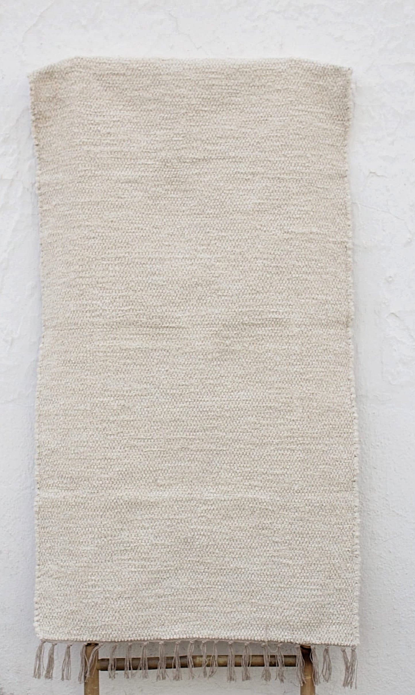 Handgeknüpfter Baumwollteppich Wollweiß - Landhausstil Teppich 100% Baumwolle