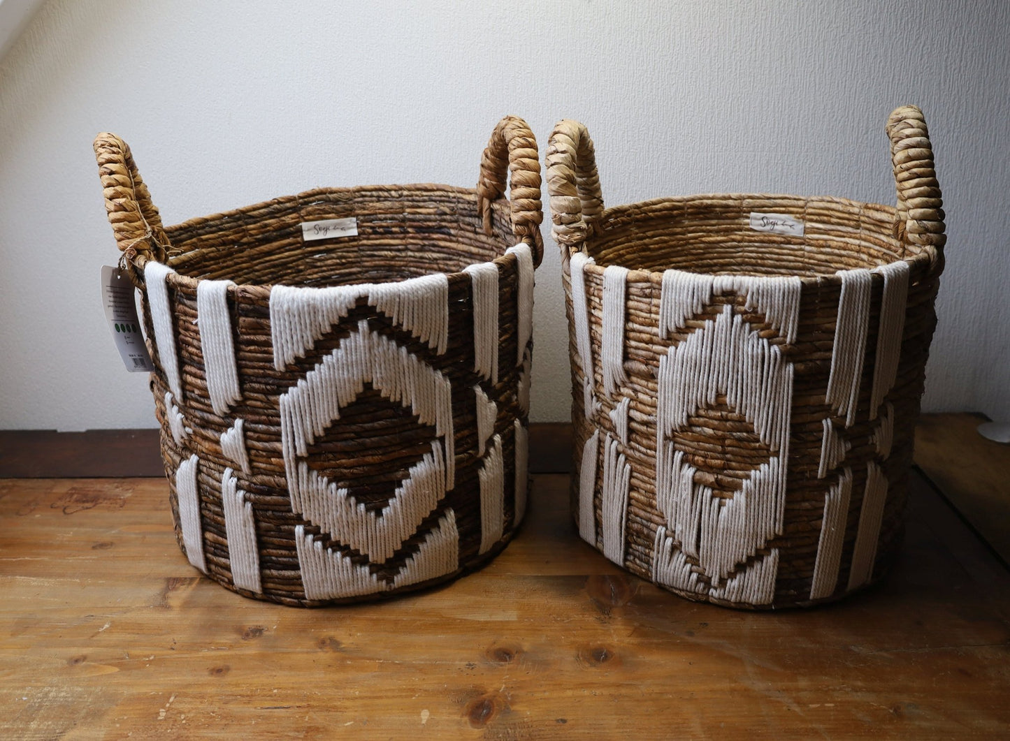 Aufbewahrungskorb Rund Natur - Wäschekorb Pflanzkorb Boho Landhausstil Ø 30/35/40 cm {{ Shabby Chic und Landhaus Deko }} {{ www.Stein-Alt.de }}