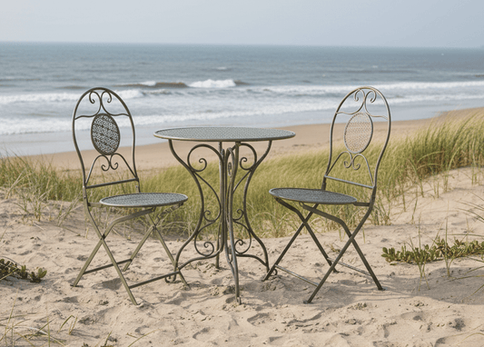 Bistro-Set 3-teilig Metall Landhausstil – Balkon & Garten {{ Shabby Chic und Landhaus Deko }} {{ www.Stein-Alt.de }}