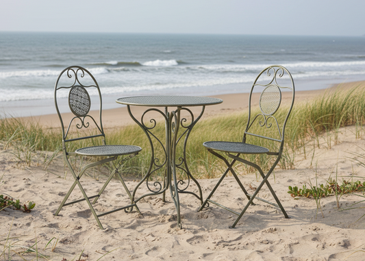 Balkon & Gartenmöbel: Bistro-Set 3-teilig Metall Landhausstil {{ Shabby Chic und Landhaus Deko }} {{ www.Stein-Alt.de The cosy Cottage }}