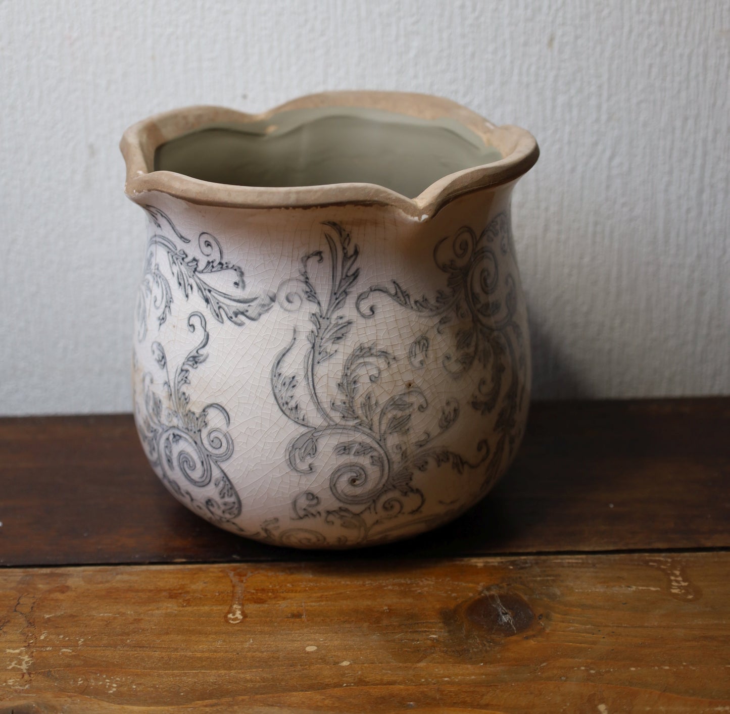 Blumentopf Grau · Keramik · Ø 15 x 14 cm · Clayre & Eef