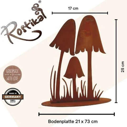 Edelrost Pilze – Herbstdekoration für Garten und Balkon {{ Shabby Chic und Landhaus Deko }} {{ www.Stein-Alt.de }}