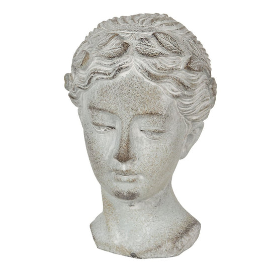Frauen-Büste Steinguss Grau | Wetterfeste Gartendeko Shabby Chic 12×11×17 cm {{ Shabby Chic und Landhaus Deko }} {{ www.Stein-Alt.de }}