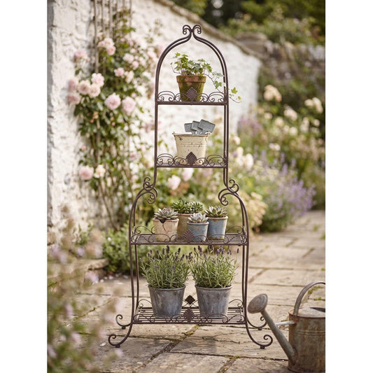 Garten-Regal Metall Braun 160 cm – Pflanzenständer Shabby Chic Landhaus {{ Shabby Chic und Landhaus Deko }} {{ www.Stein-Alt.de }}