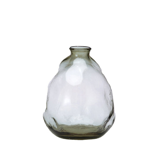 Vase Glasvase Grün Recycelt 20cm - Organische Form Landhaus Boho Deko Shabby Chic und Landhaus Deko bei www.Stein-Alt.de