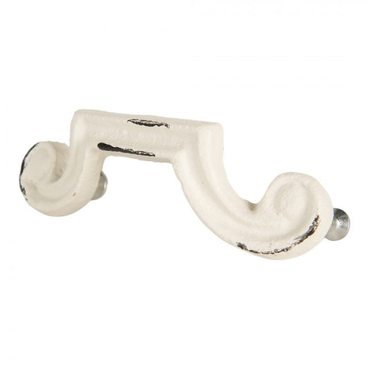 Shabby Chic Schubladengriff / Möbelknauf aus Eisen in Creme-Weiß