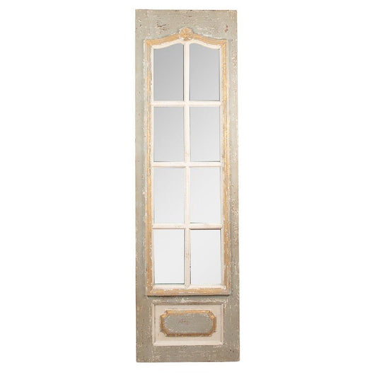Großer Ganzkörperspiegel – Beige/Grau, Holzrahmen, 50x172 cm {{ Shabby Chic und Landhaus Deko }} {{ www.Stein-Alt.de }}