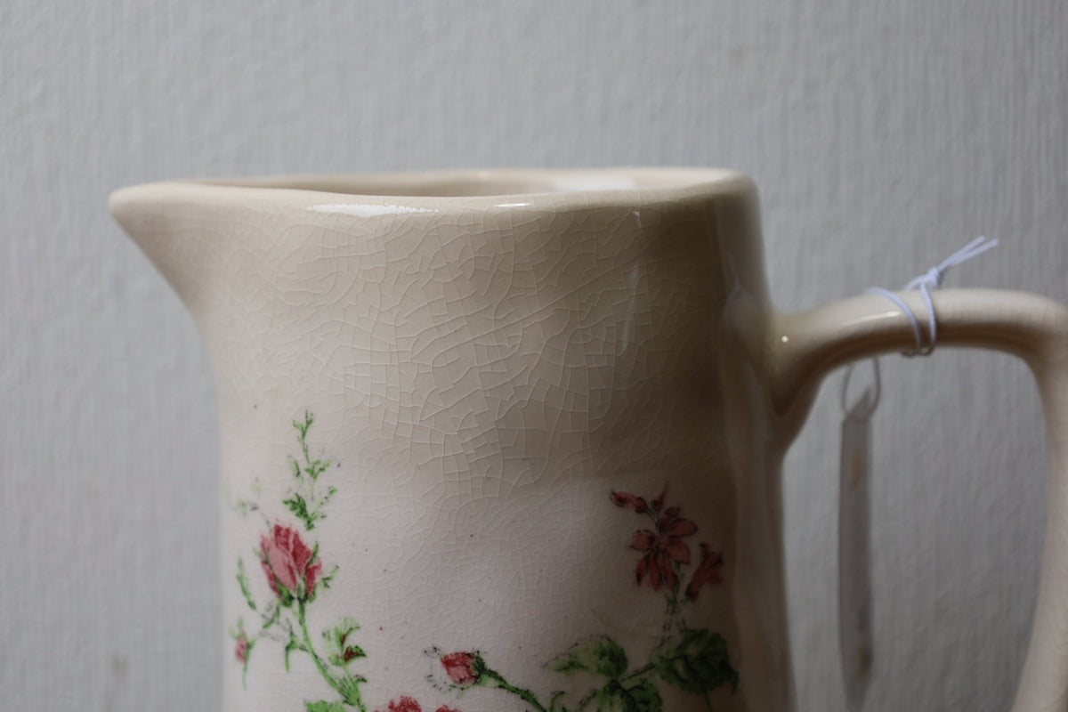 Krug / Vase Keramikkrug Rosen Beige - Romantische Deko Vase Landhausstil Shabby Chic Shabby Chic und Landhaus Deko bei www.Stein-Alt.de