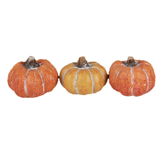 Kürbis Deko Herbst 3er Set - Keramik Orange Kürbisse Clayre & Eef {{ Shabby Chic und Landhaus Deko }} {{ www.Stein-Alt.de }}