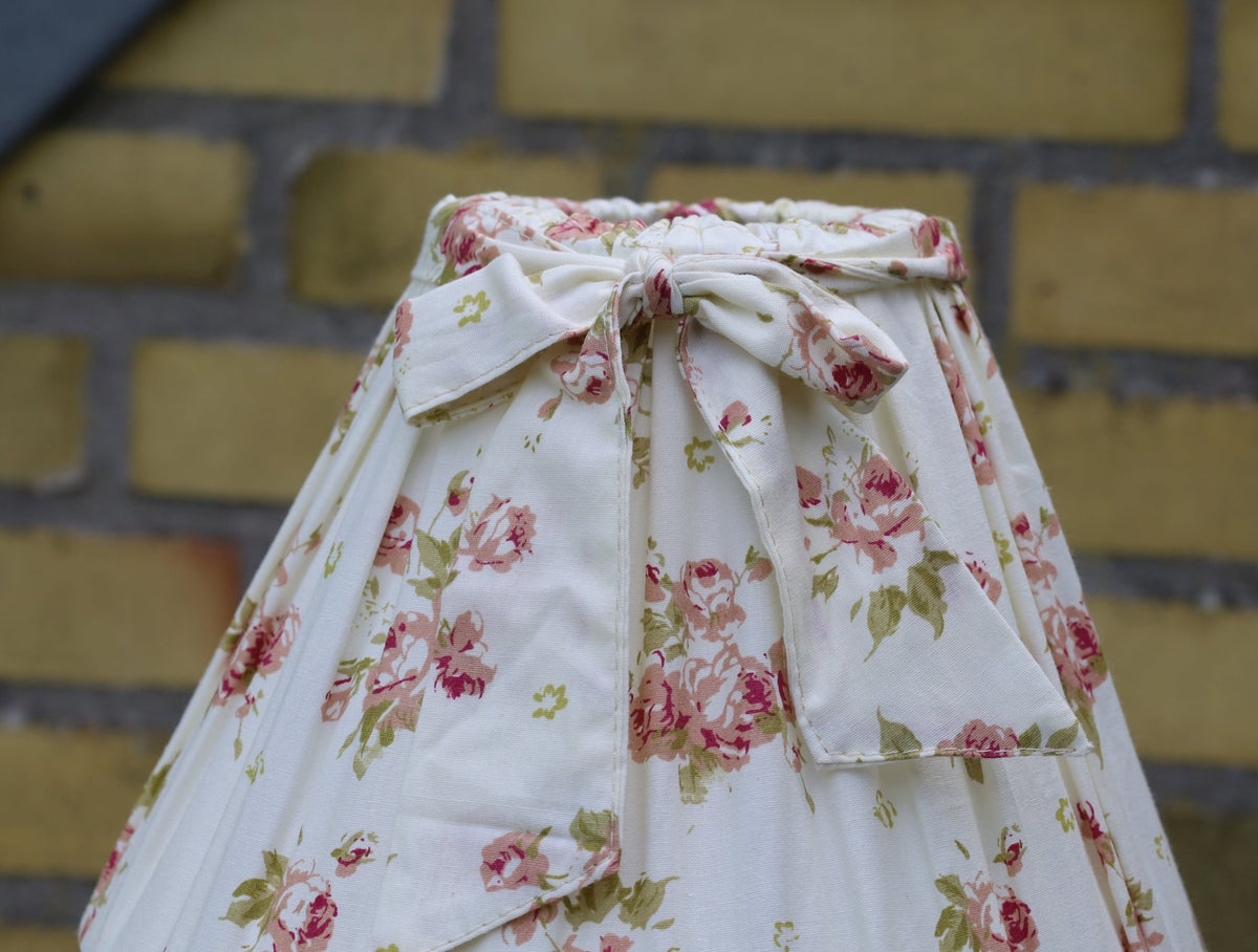Lampenschirm Lampenschirm Baumwolle Rosen Creme E27 - Landhausstil Romantisch Ø 22,5cm Shabby Chic und Landhaus Deko bei www.Stein-Alt.de