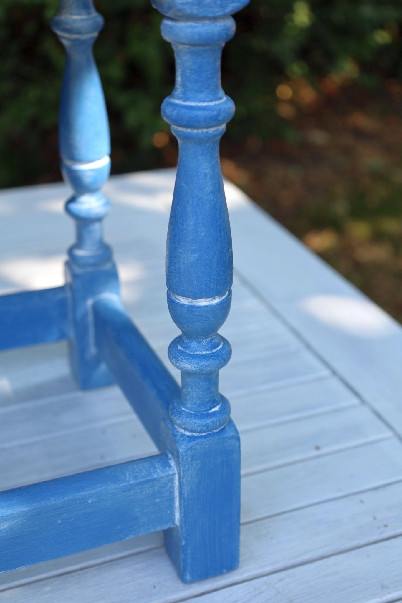 Maritime Beistelltische Blau – 3er Set aus Eiche massiv, Shabby Chic Upcycling {{ Shabby Chic und Landhaus Deko }} {{ www.Stein-Alt.de }}