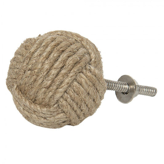 Maritimer Möbelknauf / Schubladengriff: Seilknoten aus Jute {{ Shabby Chic und Landhaus Deko }} {{ www.Stein-Alt.de }}