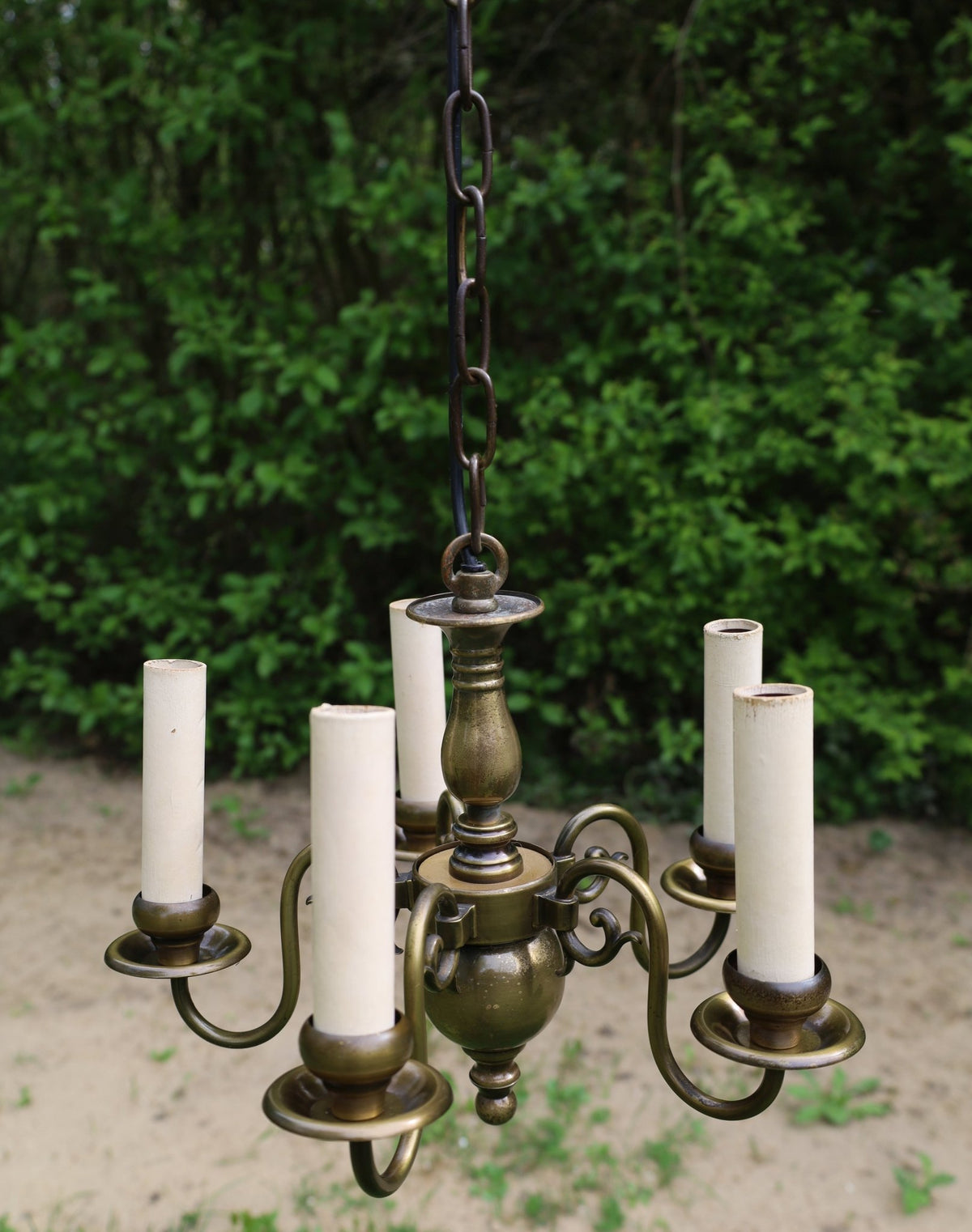 Messing Kronleuchter Vintage – Kleine Deckenlampe Antik Landhausstil {{ Shabby Chic und Landhaus Deko }} {{ www.Stein-Alt.de }}
