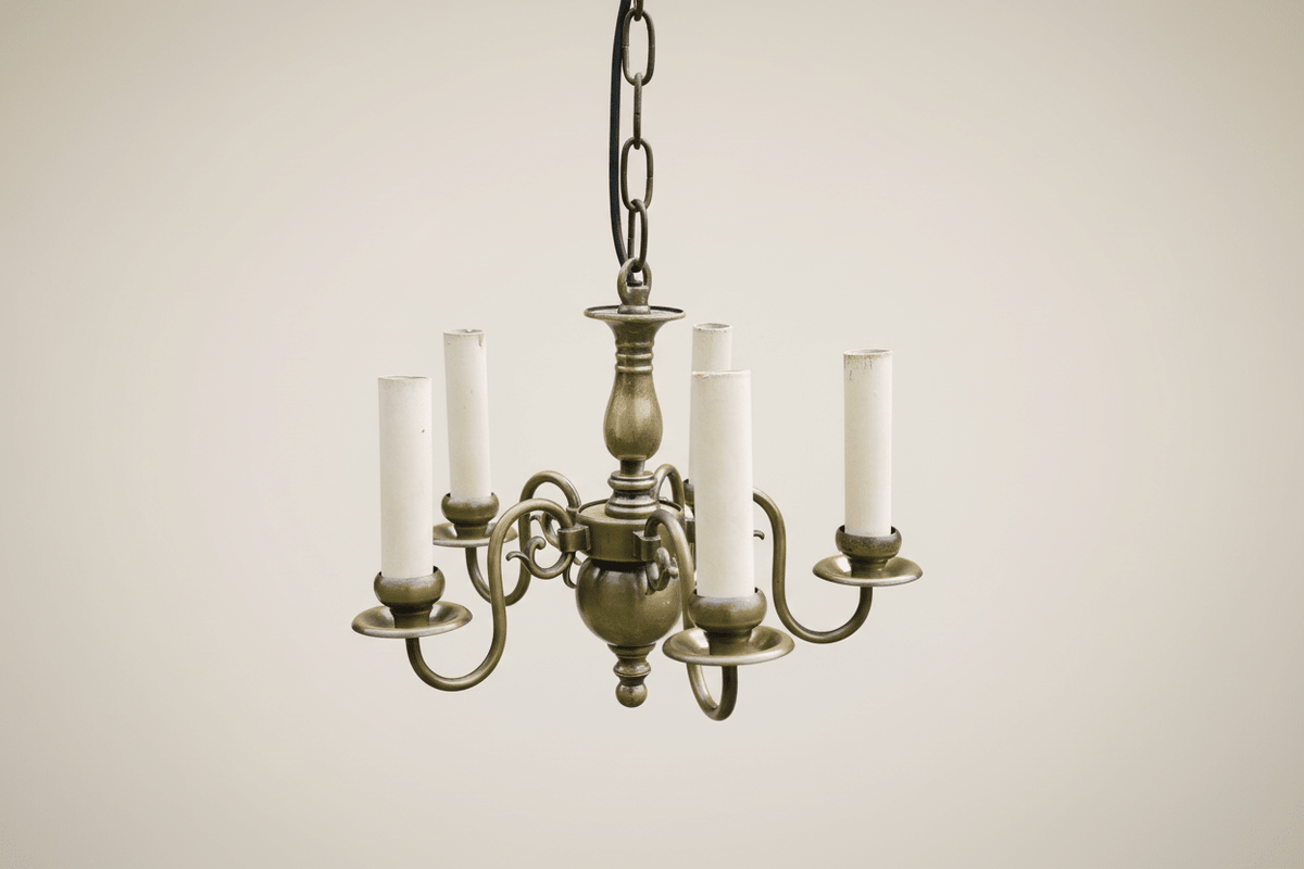 Messing Kronleuchter Vintage – Kleine Deckenlampe Antik Landhausstil {{ Shabby Chic und Landhaus Deko }} {{ www.Stein-Alt.de }}