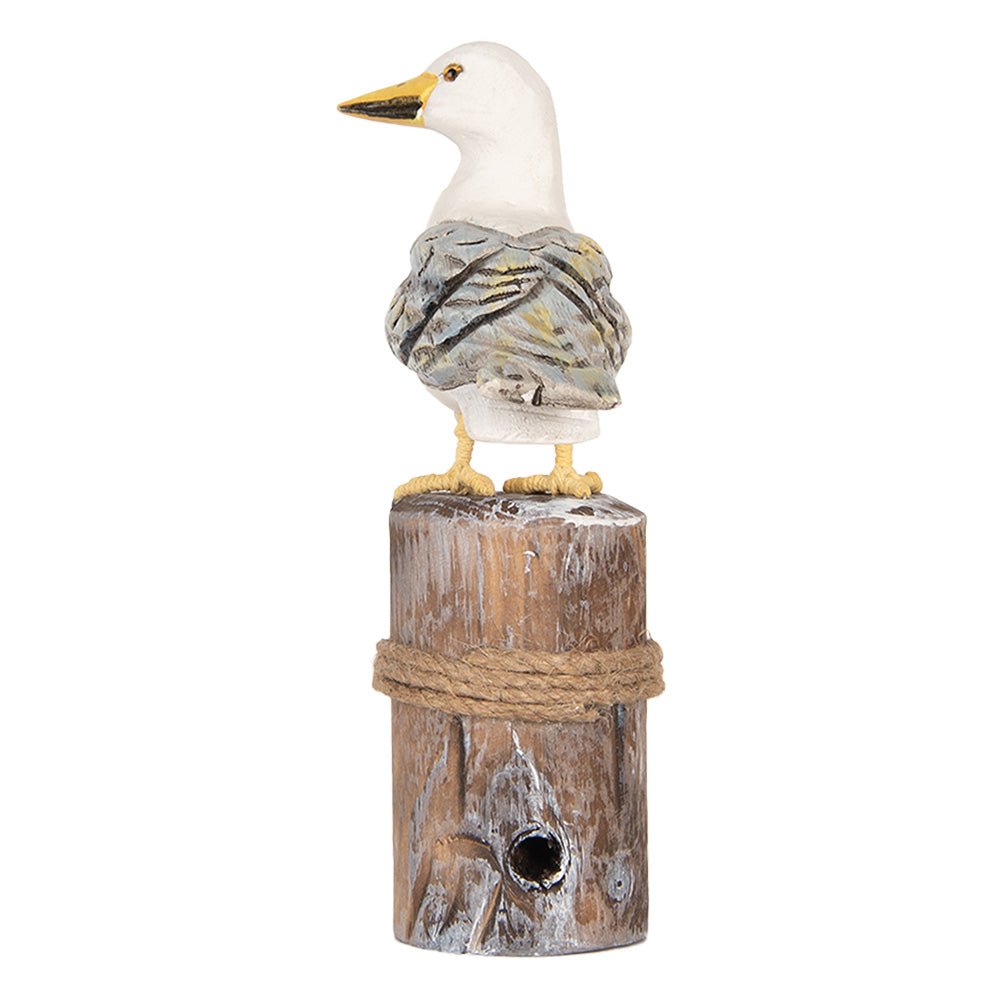 Möwen aus Holz 2er Set - Maritime Deko Figuren Blau-Weiß auf Polder {{ Shabby Chic und Landhaus Deko }} {{ www.Stein-Alt.de }}