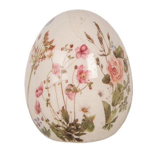 Oster-Ei Keramik Blumenwiese – Frühlingsdeko Landhausstil {{ Shabby Chic und Landhaus Deko }} {{ www.Stein-Alt.de }}