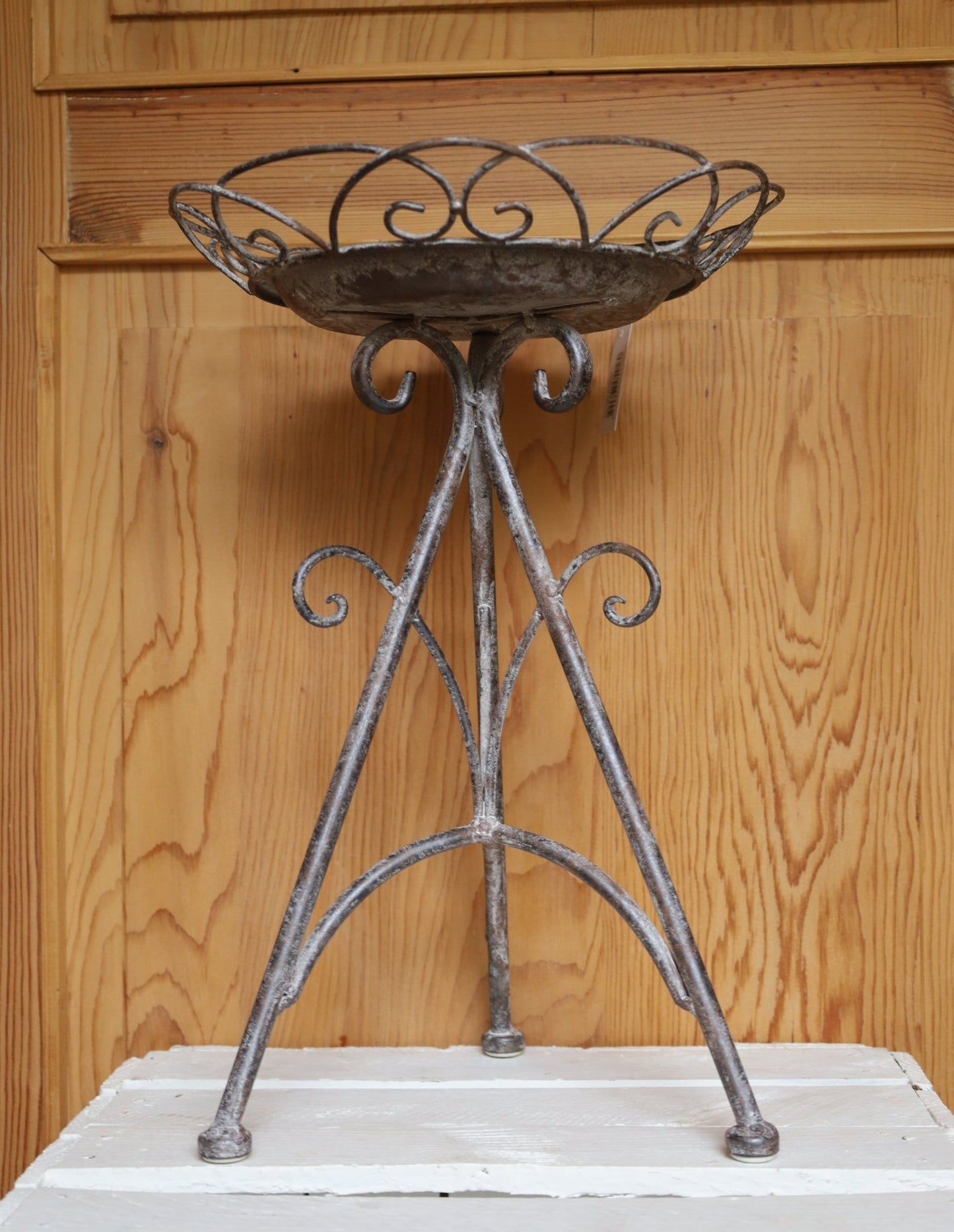 Pflanzenständer Eisen Grau Vintage | Blumentopfhalter Landhaus – 2 Größen {{ Shabby Chic und Landhaus Deko }} {{ www.Stein-Alt.de }}