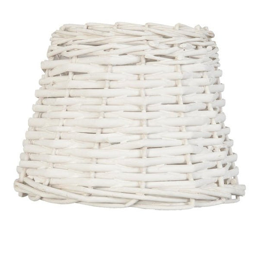 Rattan Lampenschirm Weiß E27 - Romantische Landhausstil Lampe {{ Shabby Chic und Landhaus Deko }} {{ www.Stein-Alt.de }}