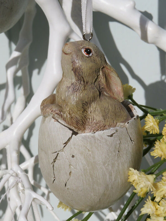 Niedliche Häschen-Anhänger Ostern - Braun Polyresin Osterdeko