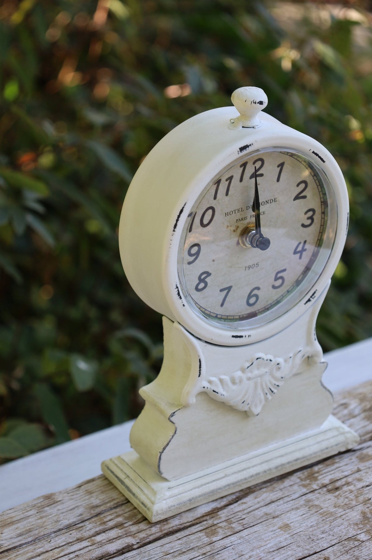 Standuhr / Tischuhr Standuhr & Tischuhr Holz Grau | Shabby Chic Vintage 14×6×23 cm Shabby Chic und Landhaus Deko bei www.Stein-Alt.de