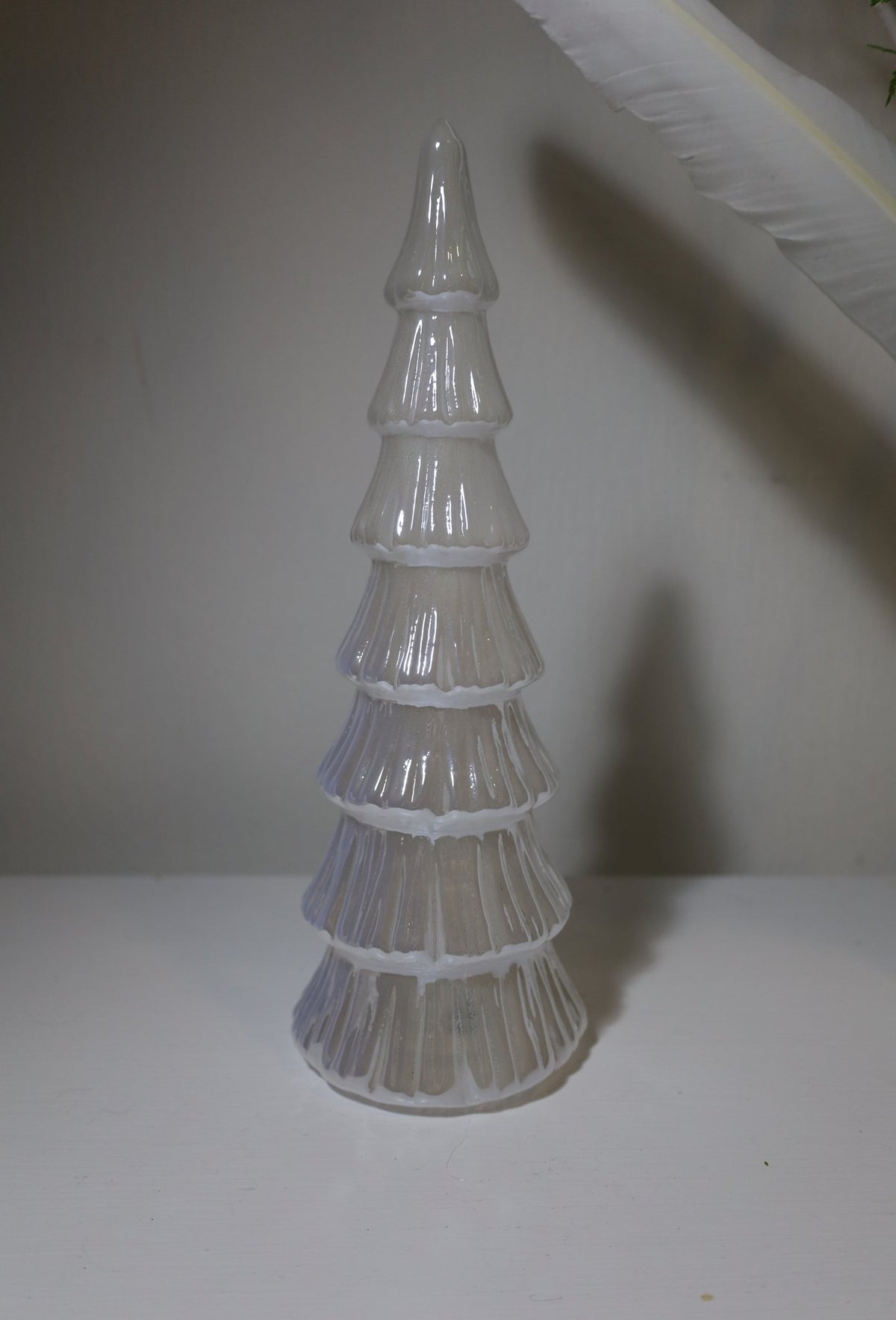 LED Tannenbaum Tannenbaum aus Glas, Lichterbaum mit LED Beleuchtung in weiß, Weihnachten Winter Shabby Chic und Landhaus Deko bei www.Stein-Alt.de