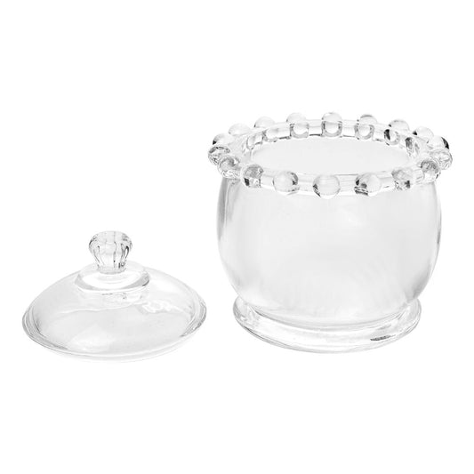 Vorratsglas mit Deckel Ø 8x10 cm - Glas Aufbewahrungsdose im Landhausstil {{ Shabby Chic und Landhaus Deko }} {{ www.Stein-Alt.de }}