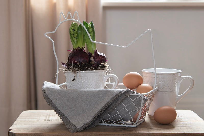 Maxi Becher Landhausstil Weiß 450ml - Keramik Tasse Shabby Chic