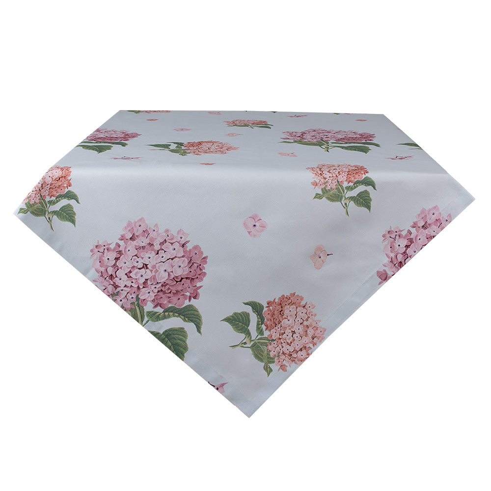 Tablecloth 100% Cotton Summer Flowers Hydrangeas Blue / Pink, Clayre &amp; Eef