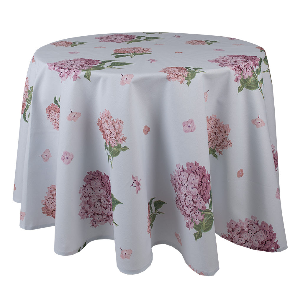 Tablecloth 100% Cotton Summer Flowers Hydrangeas Blue / Pink, Clayre &amp; Eef