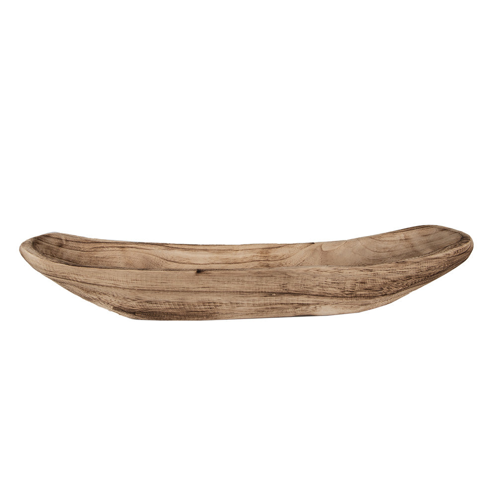 Rustikale Holzschale Oval 60cm - Landhausstil Deko & Obstschale aus Holz