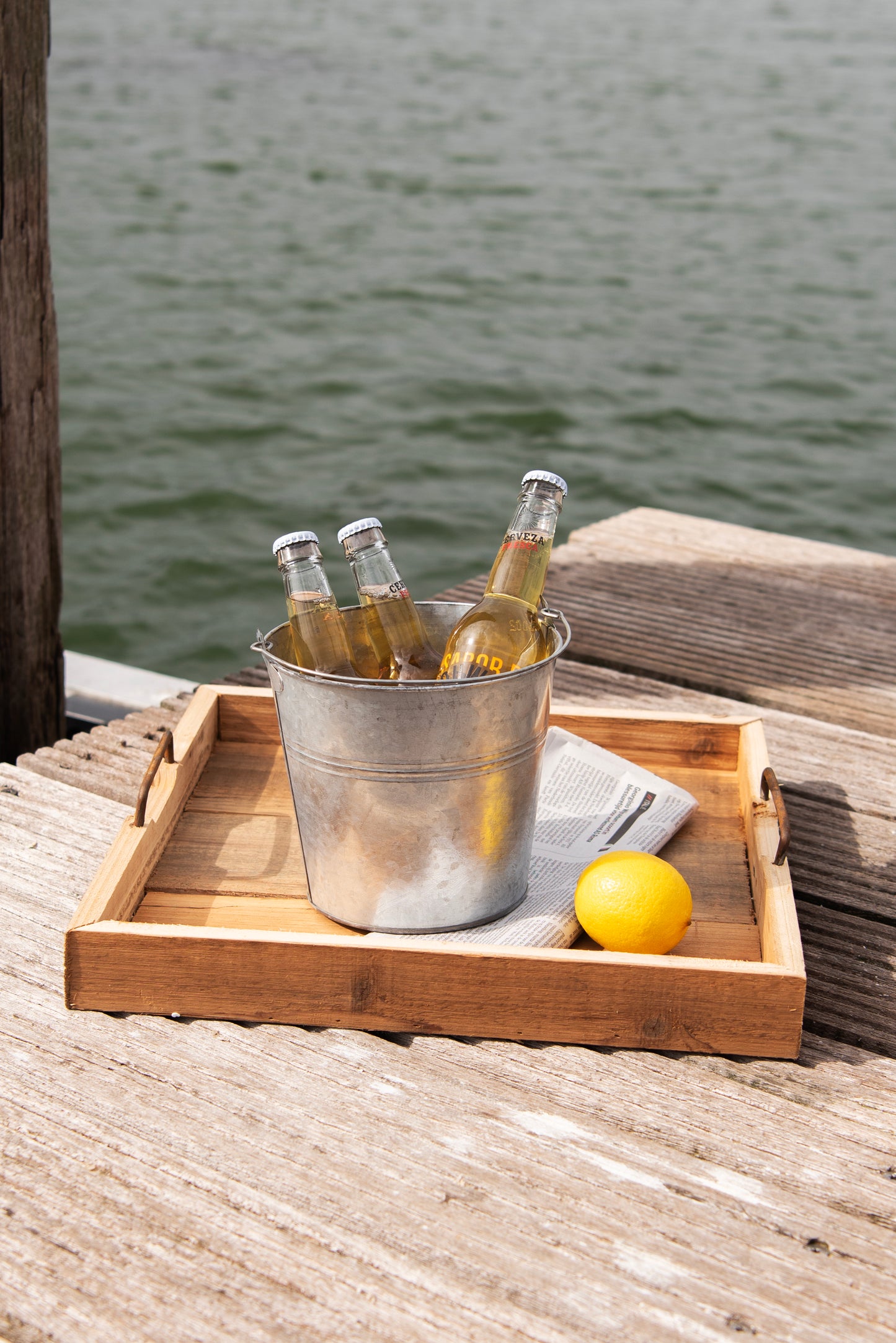 Dekorativer Zinkeimer Grau - Übertopf im Landhausstil