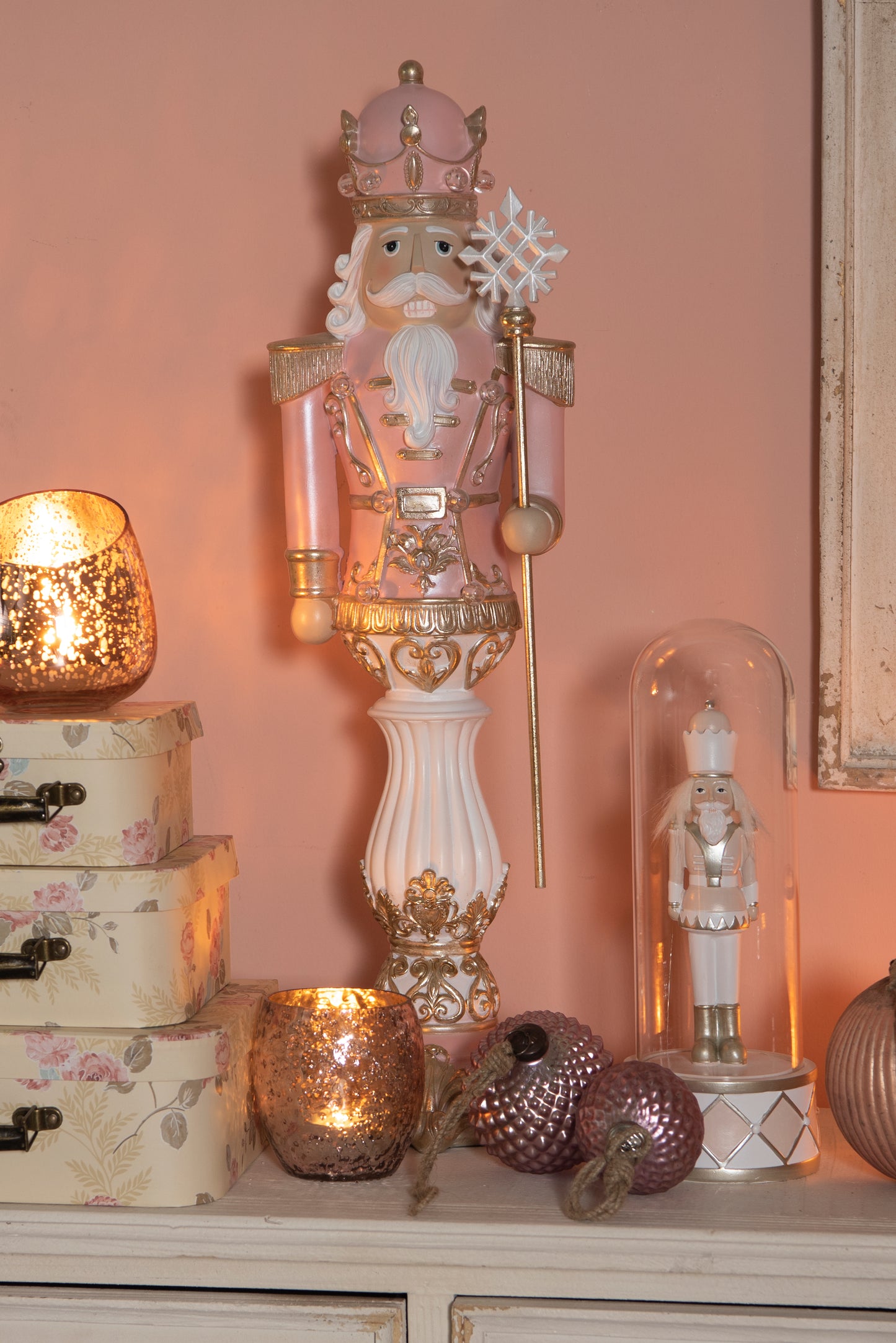 Deko Koffer Set 3-teilig Blumen Gelb Beige - Aufbewahrungsboxen Landhausstil