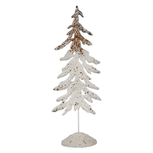 Shabby Chic Tannenbaum Metall Weiß-Braun - Weihnachtsdeko Landhausstil